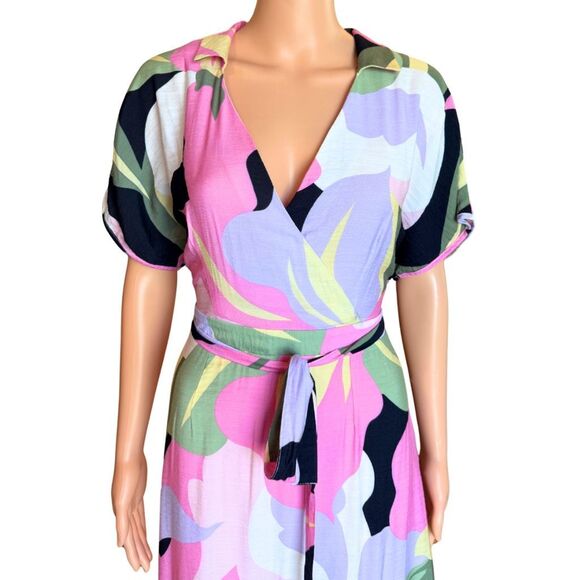 Vero Moda Colorful Floral V Neck Maxi Dress Medium - Picture 4 of 6